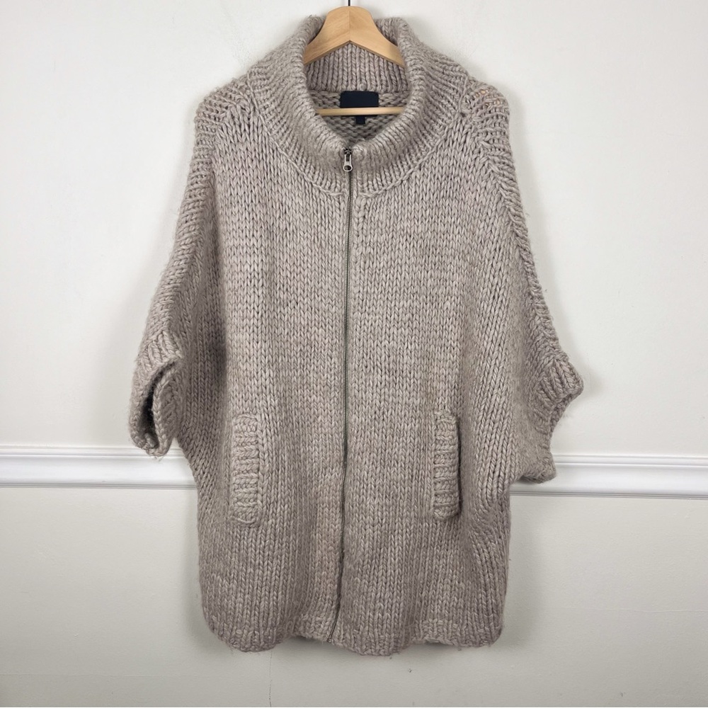 Intermix Wool Alpaca Jacket Full Zip Sweater Over… - image 2